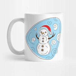 Snowman in abstract print art Mug